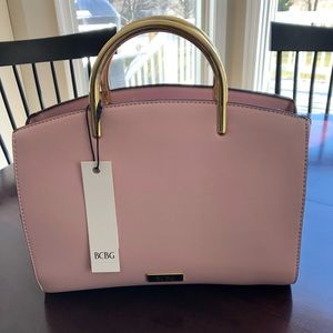BCBG Pink bag with gold handles and optional strap